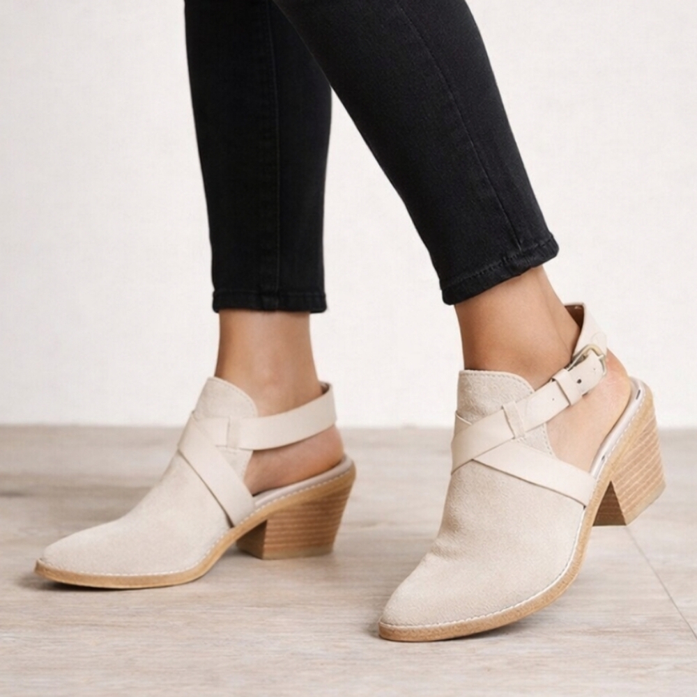 Splendid Dasha Modern Western Minimalist Block Heel Mule Bootie Sandal Hybrid 9M